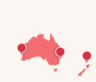 Map of Shinagawa manufacturing locations across Australasia